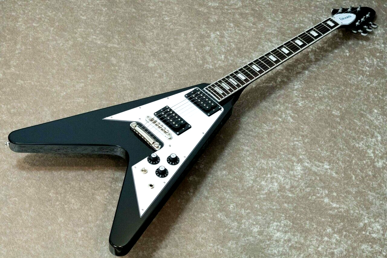 EDWARDS E-FV-LTD Flying V type Black Electric Guitar From EDWARDS E-FV-LTD Flying V type Black Electric Guitar From