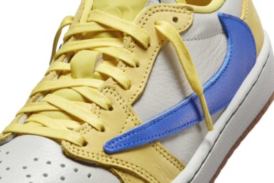 Pre-owned Nike Air Jordan 1 Low Women's Og Sp Travis Scott Canary Dz4137-700 In Yellow