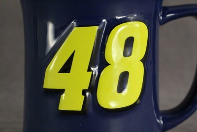 NWT Jimmie Johnson 15OZ Relief Coffee Mug NASCAR Stoneware Number 48
