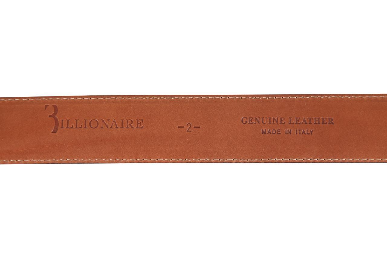 Pre-owned Billionaire Italian Couture Men's Calfskin Leather Belt Size 120 Cm 48" Black