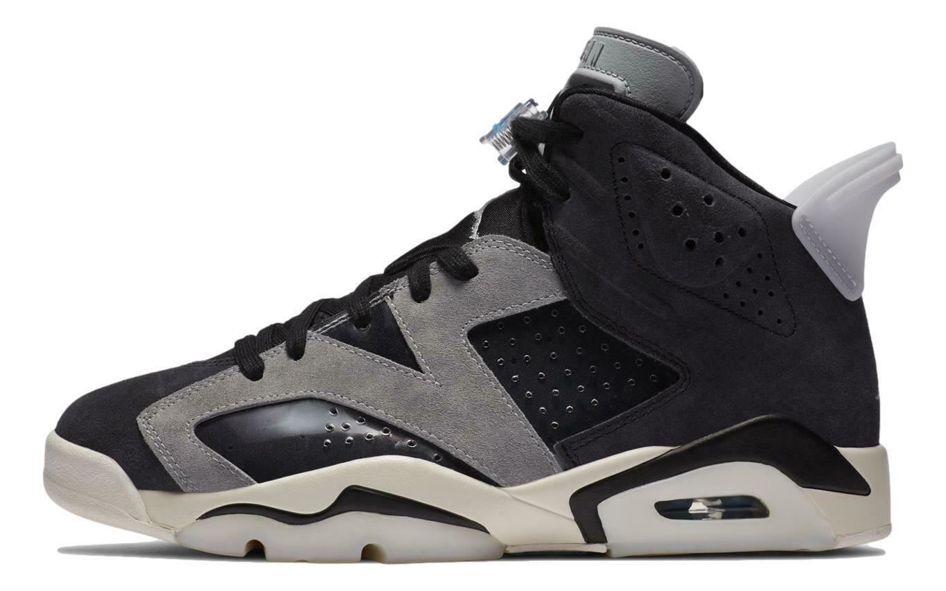 

Женские кроссовки Nike Air Jordan 6 Retro Tech Chrome CK6635-001, размер 10, новые, Black/chrome-light smoke grey, Air Jordan 6