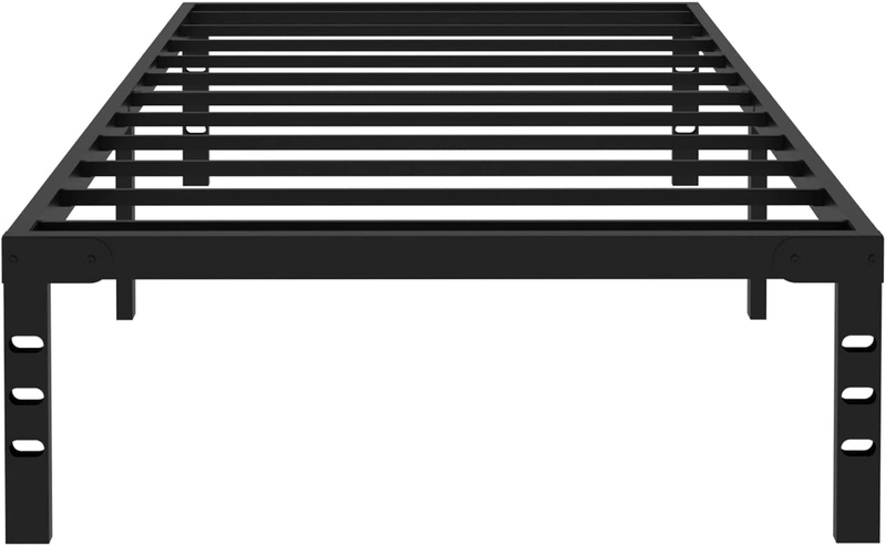 King Bed Frame 18Inch High Heavy Duty Steel Slat Maximum 2500 Lbs Support for Ma