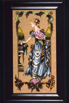 Mirabilia Cross Stitch MD86 Garden Beauty semi kit, chart,linen,beads,threads...