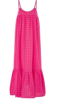 Monsoon Accessorize Beach Dobby Pink Maxi Dress UK XL 20 - 22 Bnwt