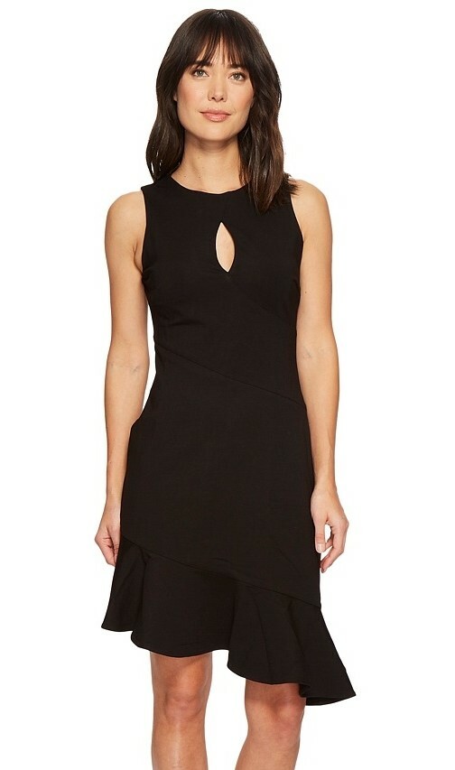 Adelyn Rae 171117 Womens Corinne High-Low Keyhole Sheath Dress Black Size Small