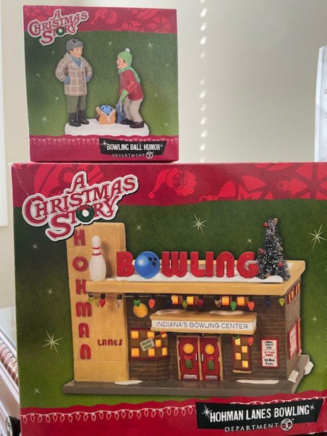 Department 56 A Christmas Story Hohman Lanes Bowling AND Bowling Ball Humor