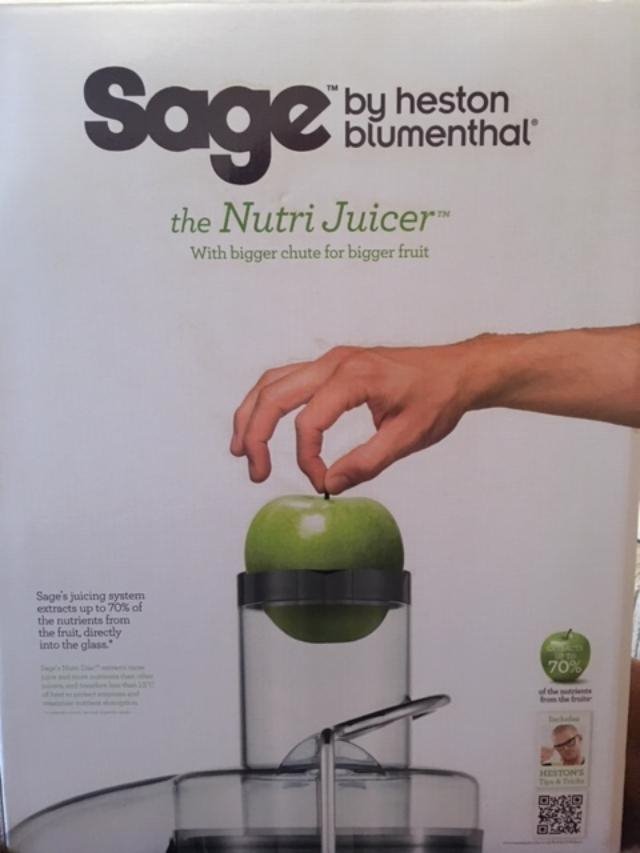Sage Nutri Juicer by Heston Blumenthal (BJE410UK) Brand New in Box