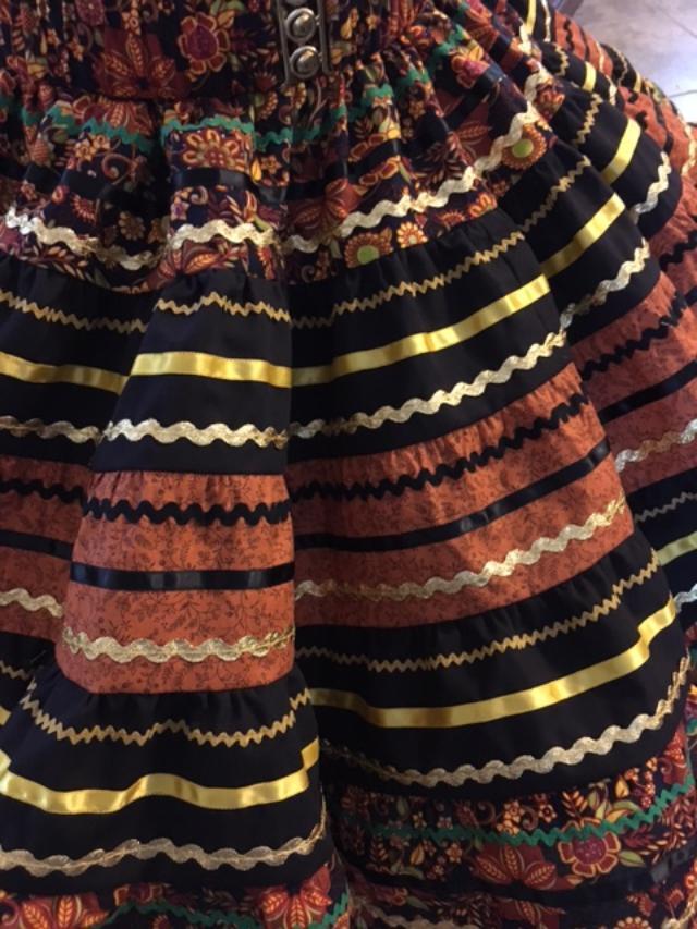Square Dance Skirt, Fall Colors, Size Medium, 20