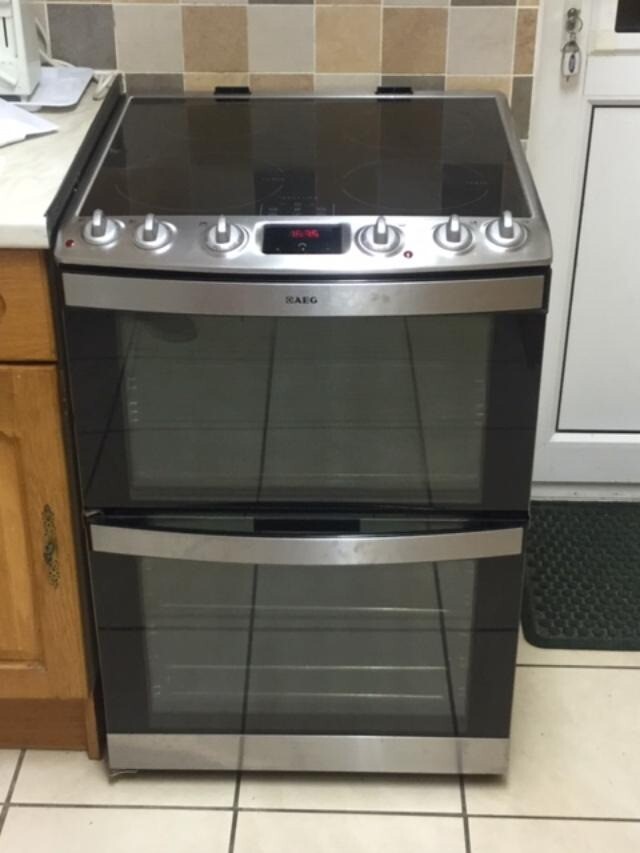 A E G Double Oven Electric Cooker With Induction Hob In