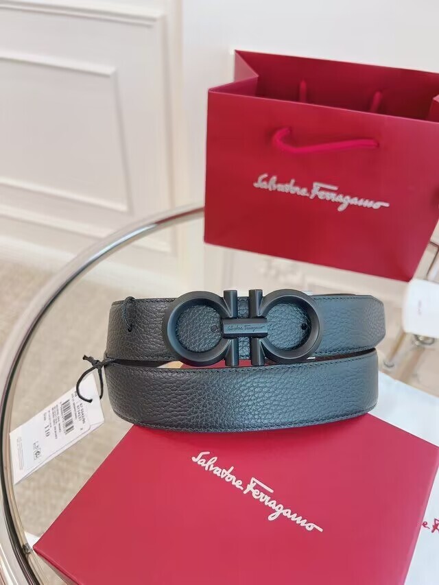 Pre-owned Ferragamo Salvatore  Men's Adjustable And Reversible Black/brown Belt