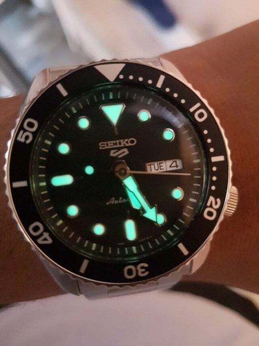 Pre-owned Seiko 5 Sports Automatic Black Dial Analogue Men's Watch Srpd55k1 / Sbsa005us