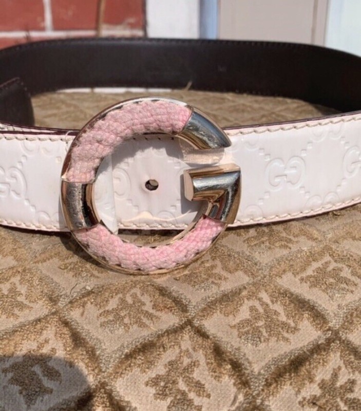 Ceinture Gucci Guccissima Cuir CrÃ¨Me Ecru