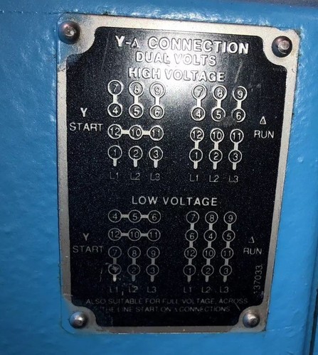 75 HP Dayton Electric Motor, 1785 RPM, 3KW67, 208-230/460, 365TSZ Control Panel