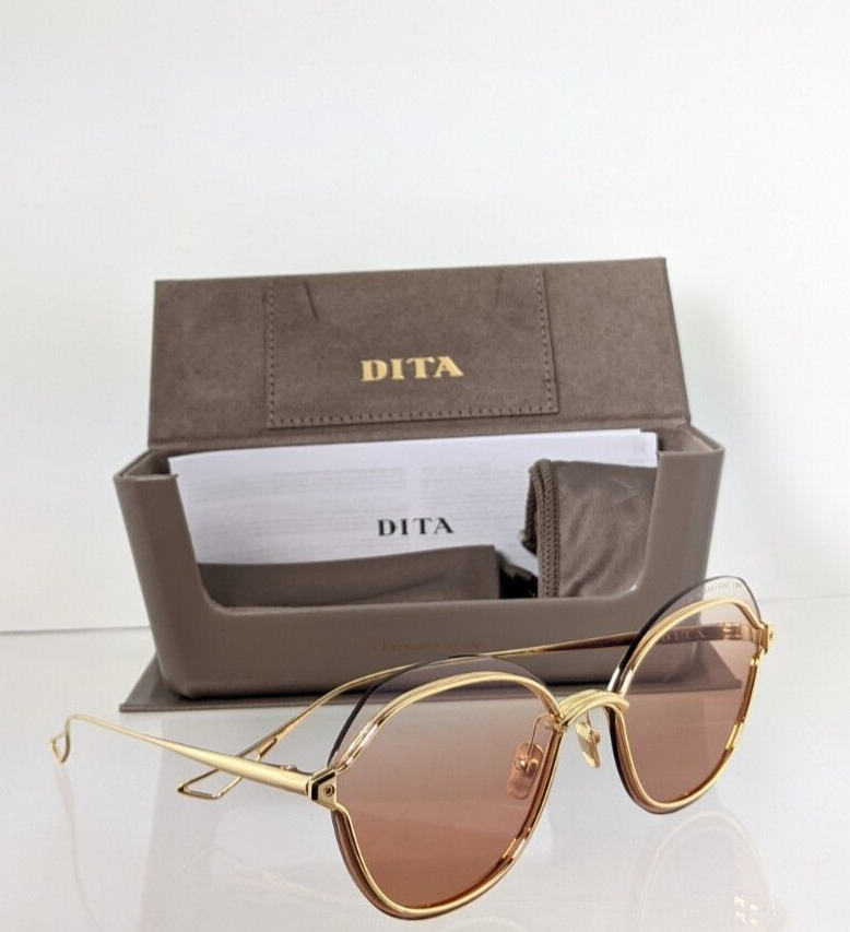 Pre-owned Dita Authentic  Sunglasses Nightbird - Two Dts 519-58-03 Gold Frame In Brown