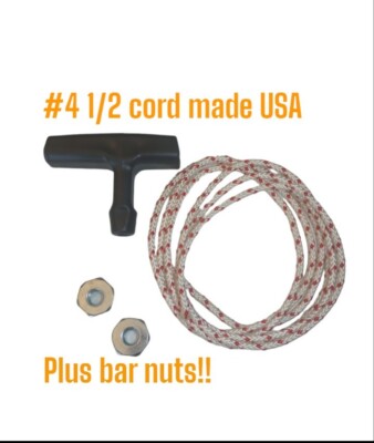 Compatible For Stihl Chainsaw Pull Start Rope Cord 9/64'' #4 1/2 w/ Handle 5ft  
