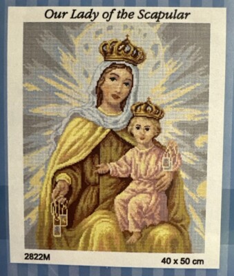 Printed needlepoint Tapestry Canvas Only 40x50 Cm Our Lady Of Scapular