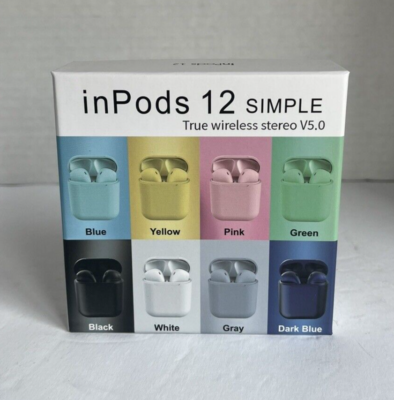 InPods 12 Simple Wireless Stereo Earbuds Green V5.0 Pro for iPhone Android New