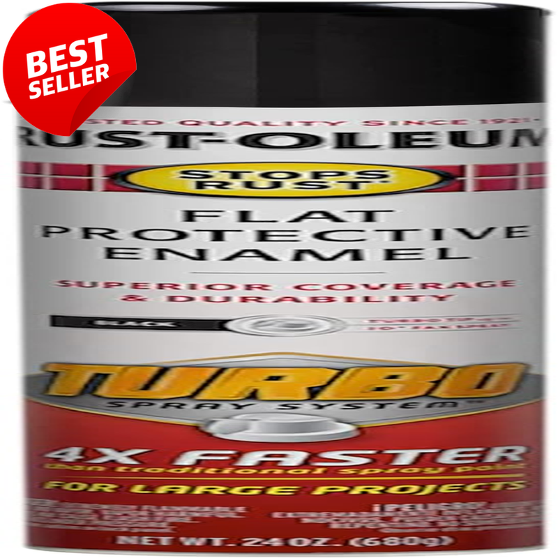 Stops Rust Turbo Spray Paint Flat Black 24oz Fast Dry Metal Paint - US