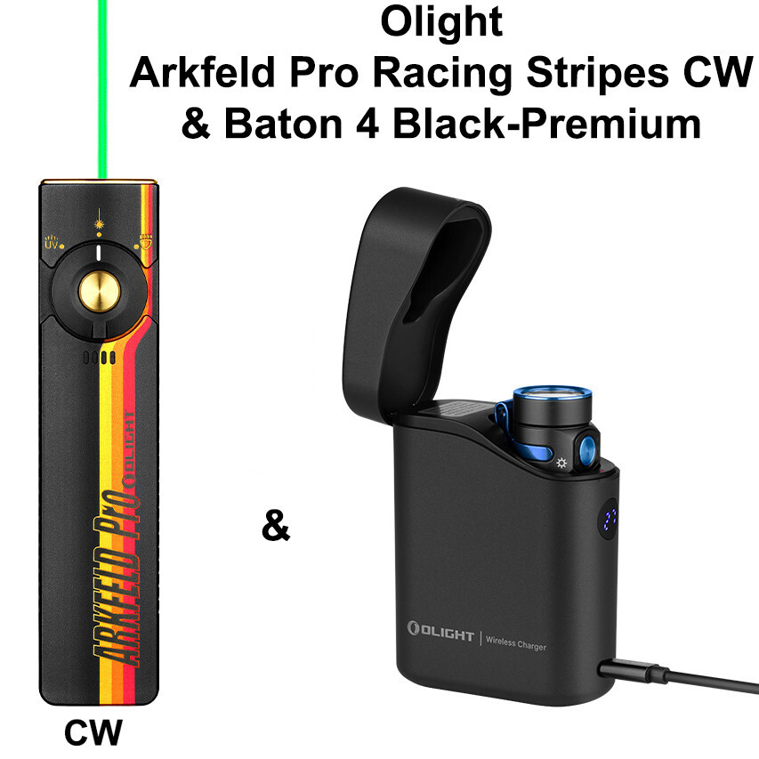 Olight オーライト Arkfeld PRO RACING STRIPES Olight Arkfeld Pro earns its Racing Stripes: A perfect Retro