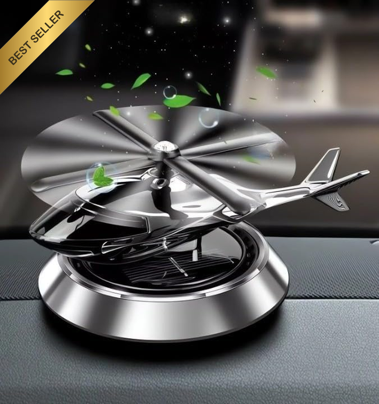 Car Air Freshener Funny – Eco-Friendly Airplane Spinning Car Freshener with Sola