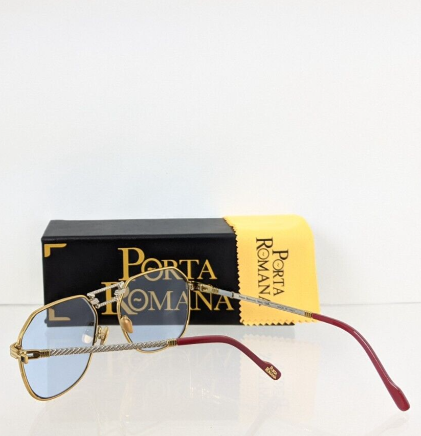 Pre-owned Porta Romana Authentic  Sunglasses Mod 1266 Col 100bgold Plated Vintage Frame In Blue