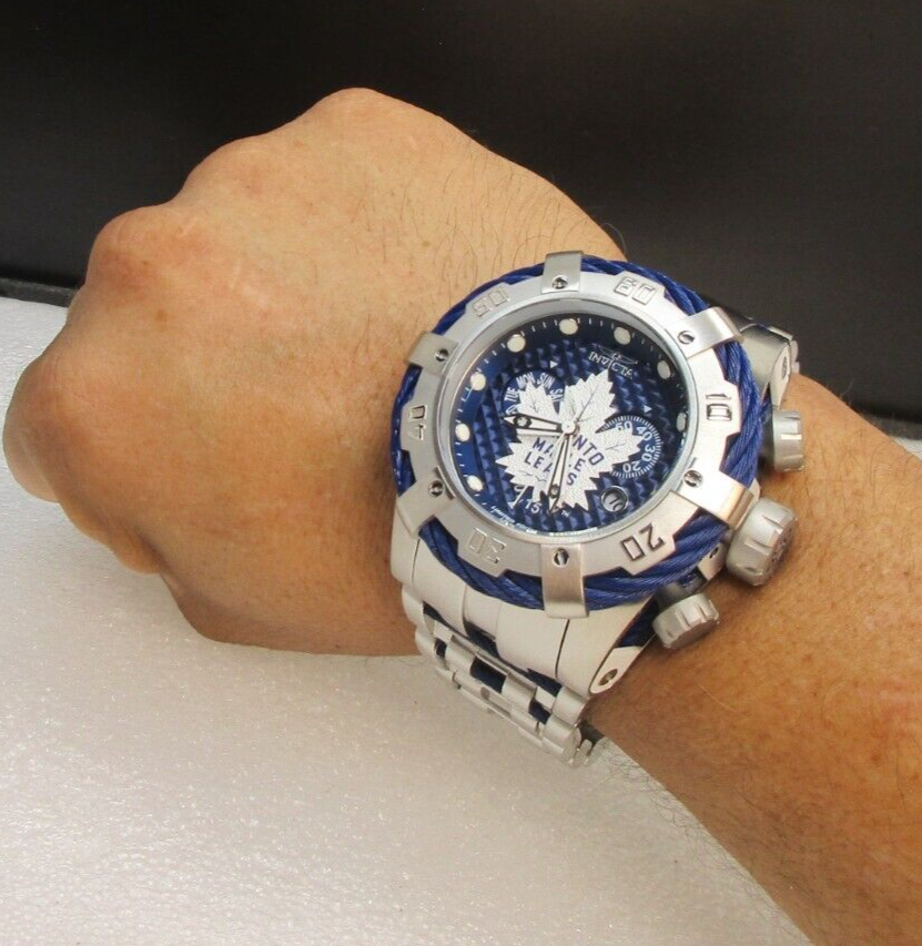 Pre-owned Invicta 2 Big Watches 60mm Nhl Toronto Maple Leafs 42195 And 53mm Bolt 42017