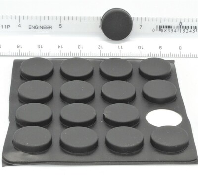 Lot of 16 per Sheet   3/4'' x 3/16''   Rubber Bumper Feet   3M Adhesive Backing