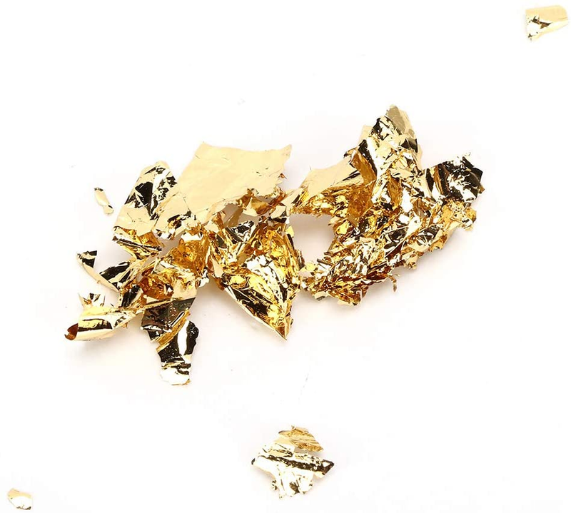 2 Bottles Edible Gold Leaf, Edible Gold Flakes for Cake Decorating Gold Leaf Fla