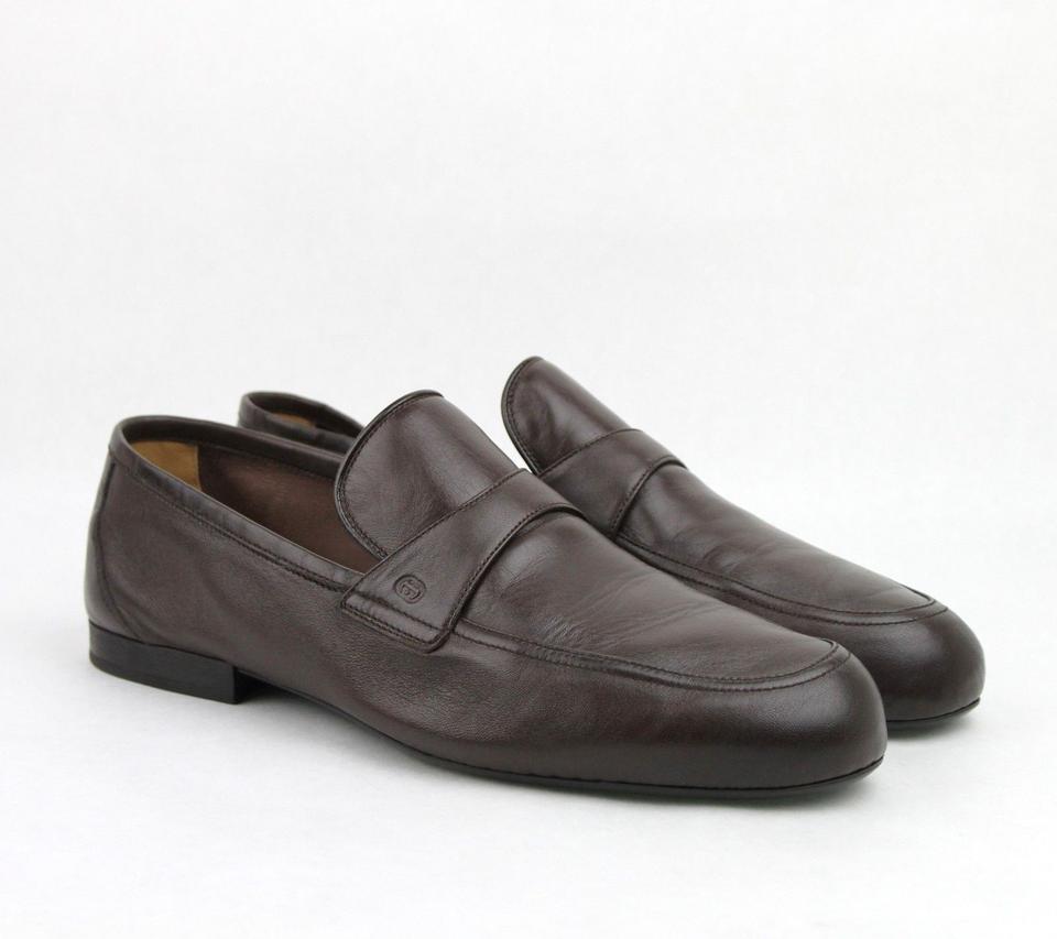 Pre-owned Gucci $520  Men's Brown Soft Leather Cocoa Loafer Shoes 368468 2140