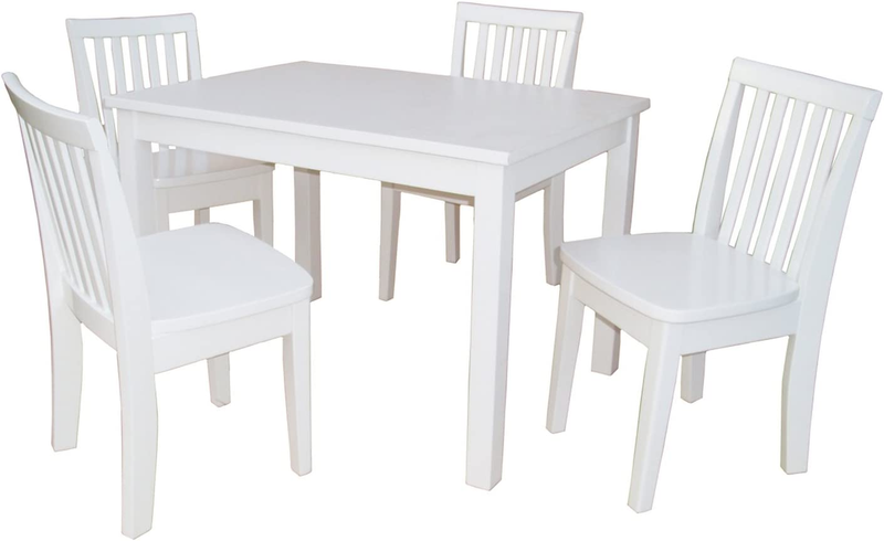 5-Piece 2532 Table with 4 Mission Juvenile Chairs, Linen White Finish