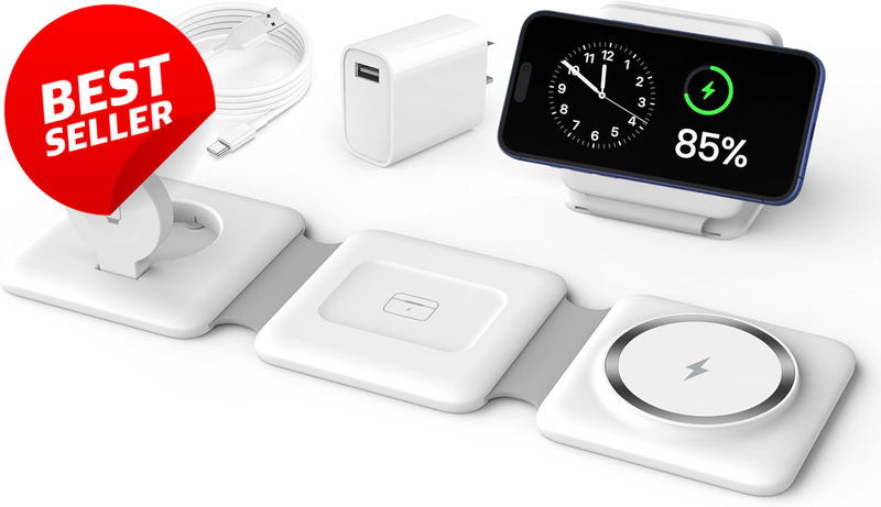 3 in 1 Foldable Magnetic Wireless Charging Station iPhone Watch AirPods - US