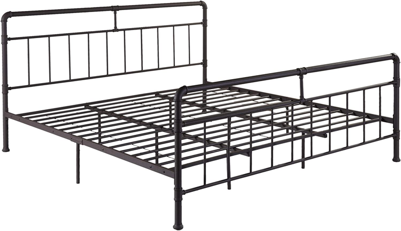 Sally King-Size Iron Bed Frame, Minimal, Industrial, Hammered Copper