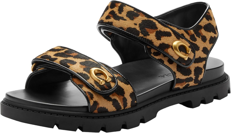 COACH womens Brynn Sandal in Leopard Print