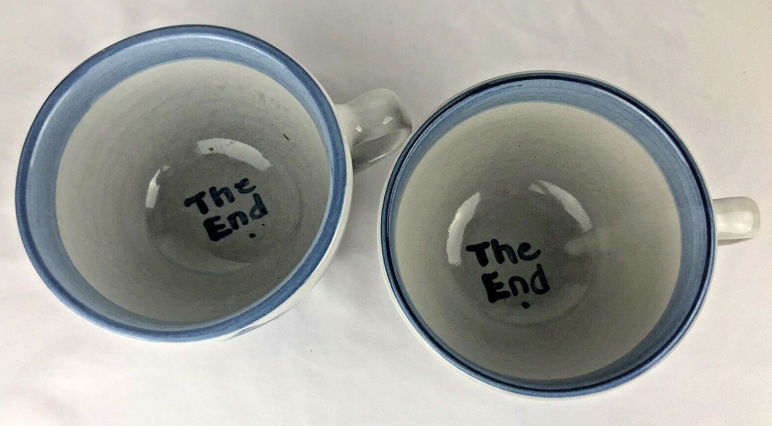 MA HADLEY Pair LARGE Mugs Farmer and Farmer's Wife Mug Set / 2 / THE END