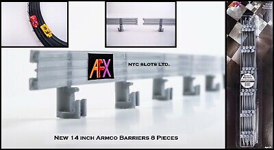 New AFX Armco Barriers 8 x 14'' Sections Mega G+ Fits AW, HO Slot Car AFX 22072