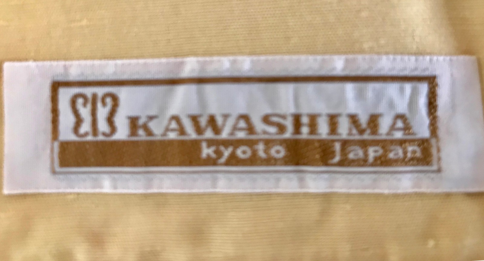 Antique silk mat tea ceremony bright gold runner Kawashima kyoto