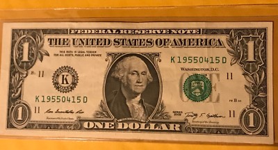 $1 BILL(1955/04/15)UNIQUE-GIFT-NOTE-BIRTHDAY-ANNIVERSARY-FANCY-SERIAL-NUMBER