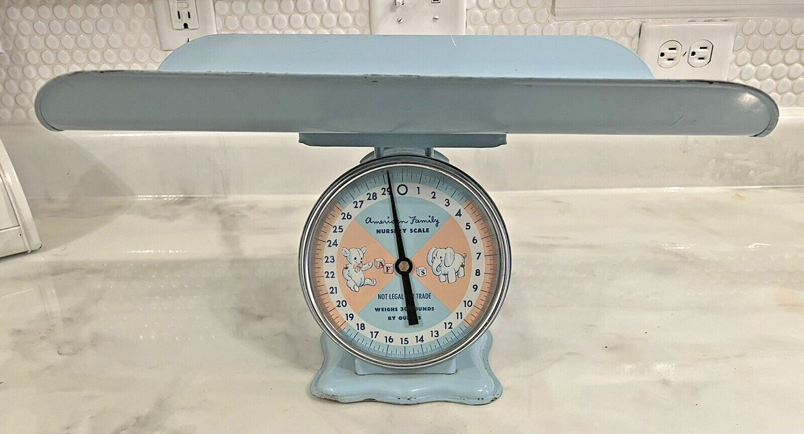 Vintage Powder Blue American Family Nursery Scale 30 Pounds