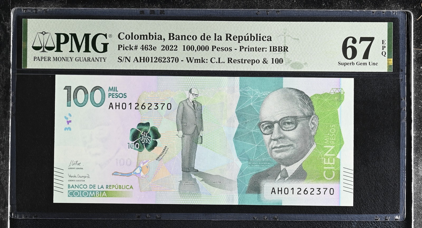 Colombia 100000 Pesos 2022 P 463 e Superb Gem UNC PMG 67 EPQ