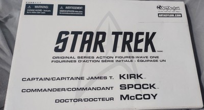 Star Trek Box Set Captain Kirk Spock McCoy 6'' Figure Box Set Art Asylum 2003 NIB