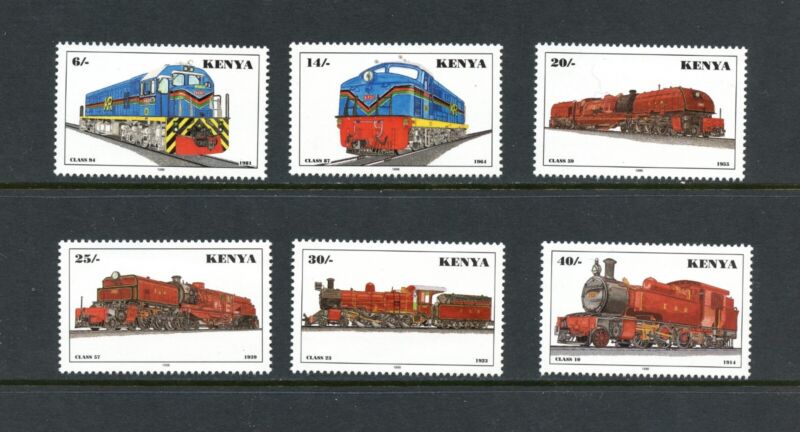 R0865   Kenya   1997   trains  locomotives  6v.   MNH