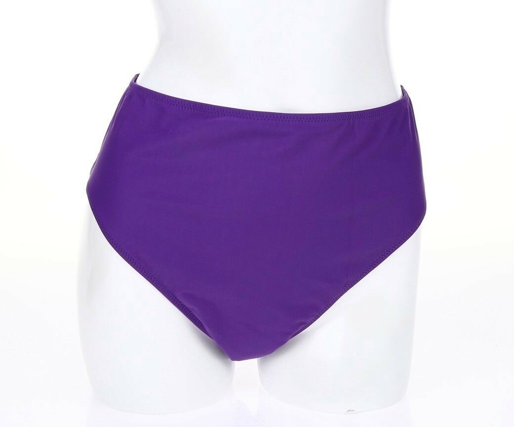 GOTTEX CONTOUR 128205 royal purple high waist bikini bottoms swimwear size 14