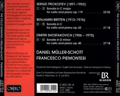 DANIEL MÜLLER-SCHOTT/FRANCESCO PIEMONTESI BRITTEN, PROKOFIEV, SHOSTAKOVICH: THE 