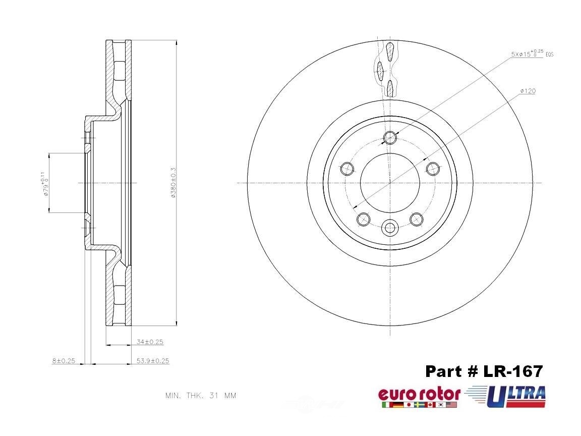 Disc Brake Rotor-Supercharged Eurorotor LR-167 for sale online | eBay