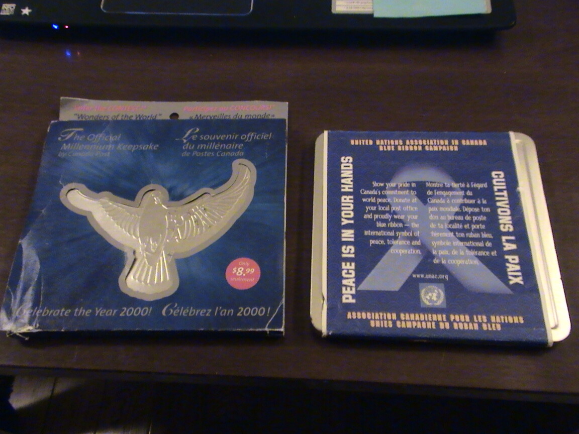 5 LOT 2000 Millennium DOVE Medallion & Stamp Set