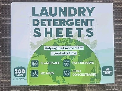 Eco Friendly Laundry Detergent Sheets 100 sheets 200 loads - Plant based Free...
