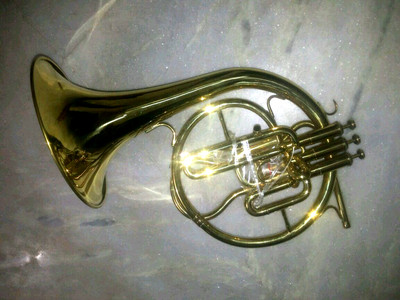 MELLOPHONE  PURE BRASS MADE IN BRASS POLISH EXTRA SLIDE+ HARD CASE + FREE SHIPP