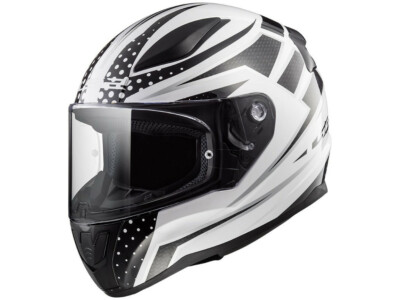 LS2 Integralhelm FF353 Rapid Carborace | Weiß-Schwarz | Motorradhelm aus HPTT