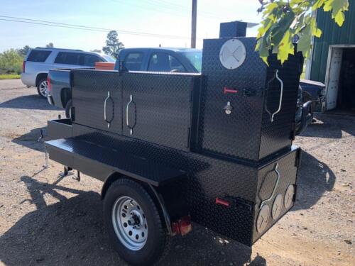 Barn Door Mobile BBQ Smoker Grill Trailer Front Storage Food Truck Concession 