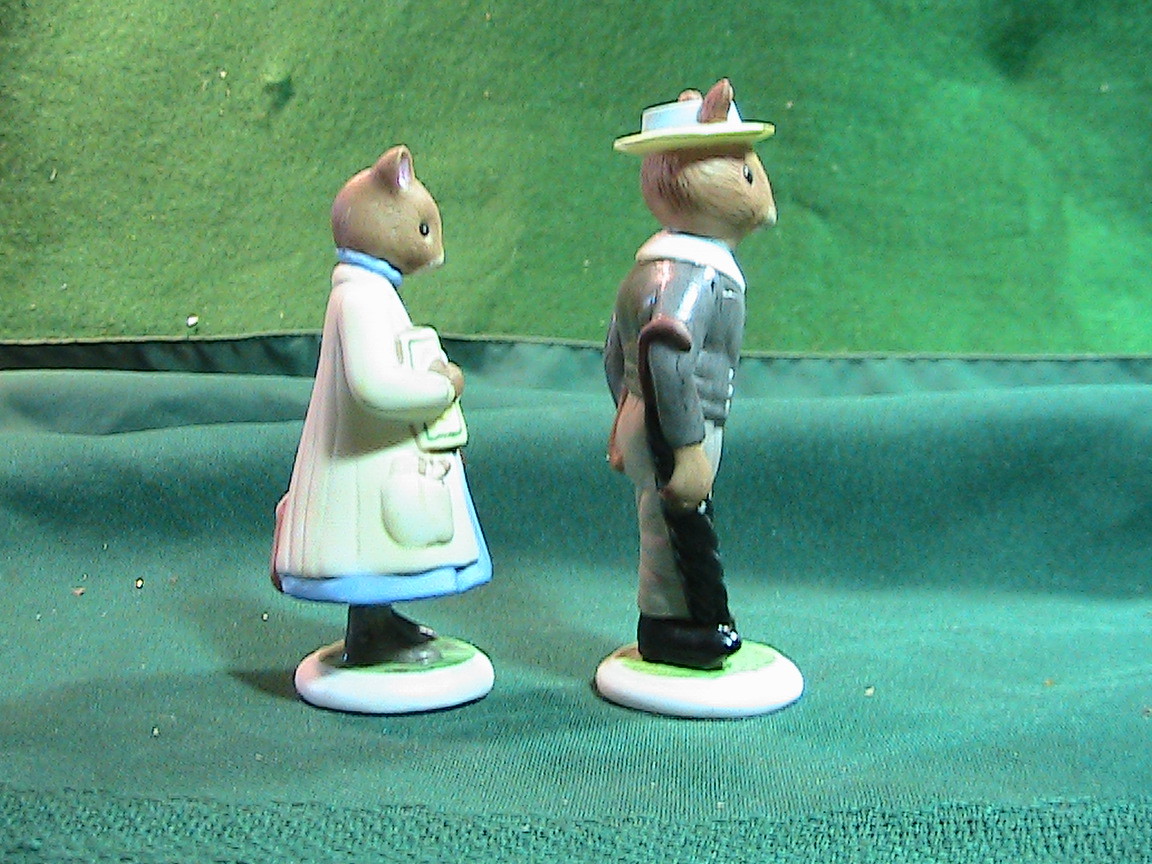 Easter 2 CUTE minature porcelain  FIGURES  fairy garden